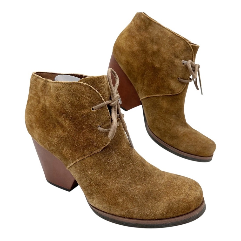Korks Women's Brown Suede Lace Up Wedge Ankle Boots‎ Size 10